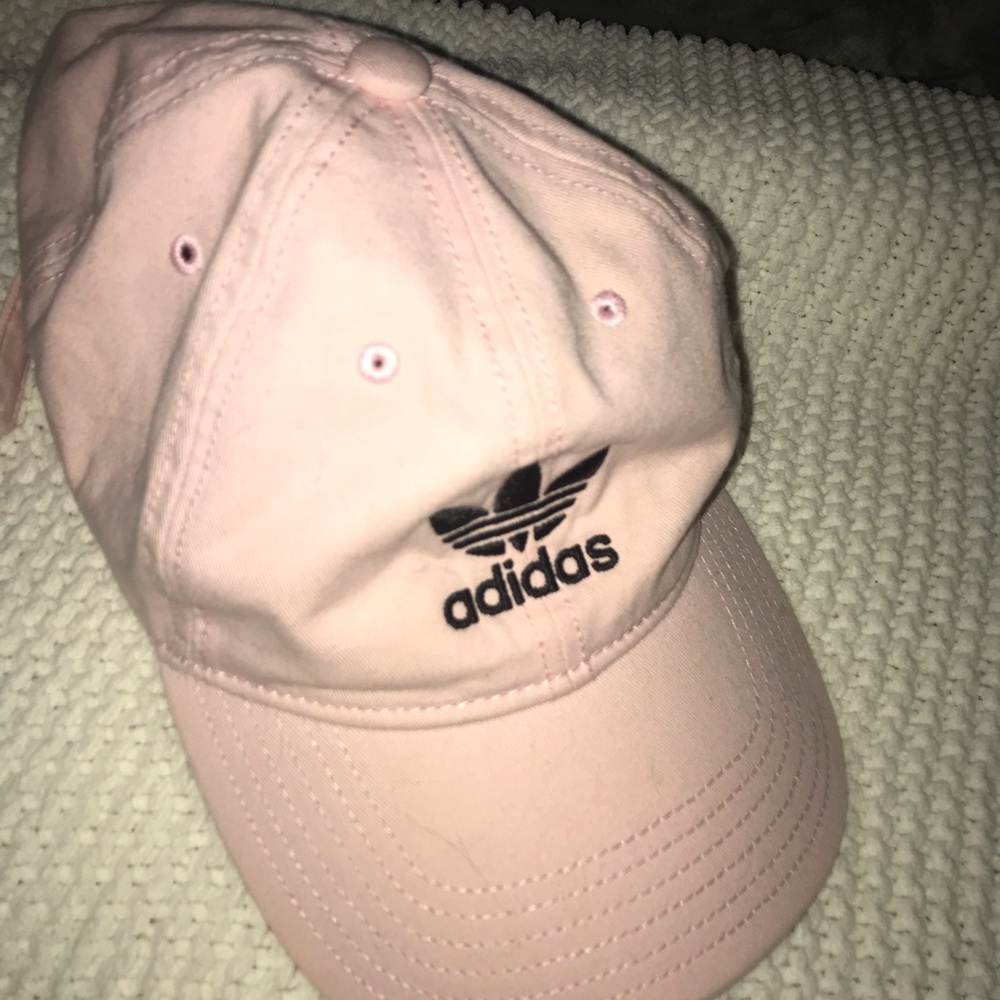 Adidas light pink logo hat